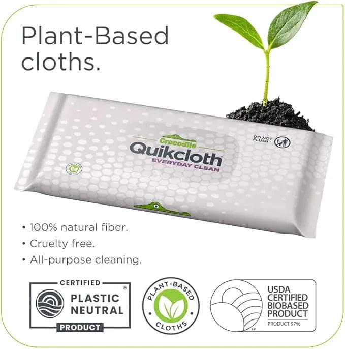 Quikcloth® Everyday Clean – Plant-Based, Gentle, Plastic-Free Cleaning Wipes for Home & Kitchen - Safe on Hands and Surfaces - ModernBath