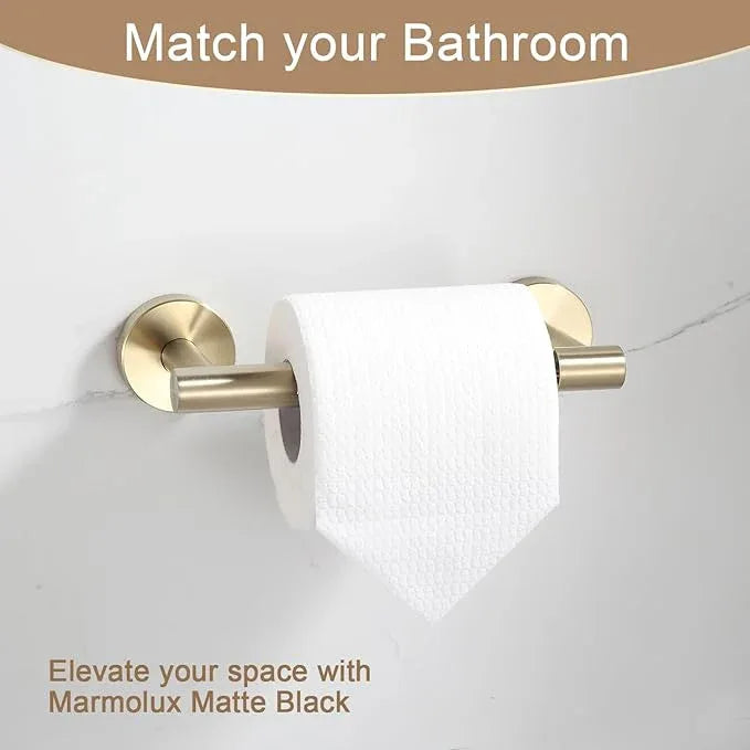 BGL Toilet Paper Holder Brushed Gold Wall Mount, Bathroom Toilet Paper Holder Brushed Nickel SUS 304 Stainless Steel, Double Post Pivoting Toilet Paper Roll Holder for Bathroom RV - ModernBath