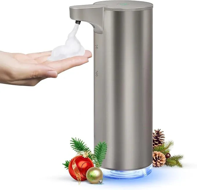 Automatic Foaming Soap Dispenser, Rechargeable Touchless Foam Hand Soap Dispenser for Bathroom, Stainless Steel Soap Pump for Kitchen, Water-Resistant, Xmas Gift 9oz - ModernBath