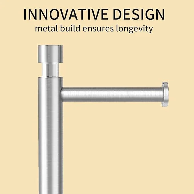 YUMORE Toilet Paper Holder Stand Freestanding, Weighted and Sturdy Brushed Nickel Stainless Steel Design with Non-Slip Cap, Rustproof Tissue Roll Holder for Modern Bathroom, RV - ModernBath