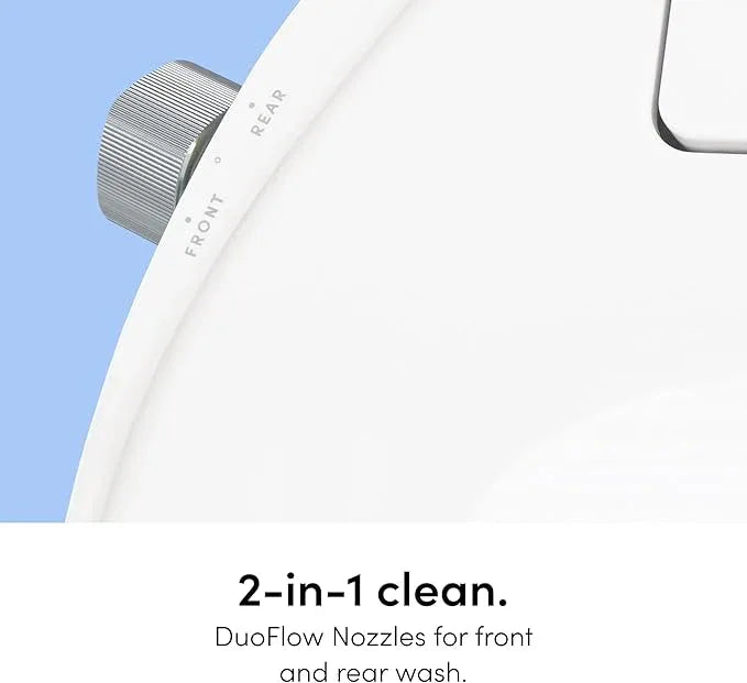 TUSHY Wave Non-Electric Bidet Toilet Seat | Sleek Round Design, Quick-Release for Easy Cleaning | DuoFlow Front & Rear Wash, Soft-Close Lid, Comfy Seat, 10-Min DIY Install, Platinum Knob - ModernBath