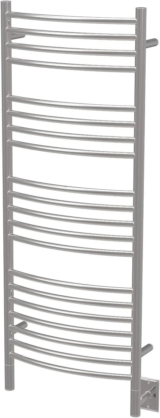 Amba Jeeves DCP Model D-Curved 20-Bar Hardwired Towel Warmer in Polished - ModernBath