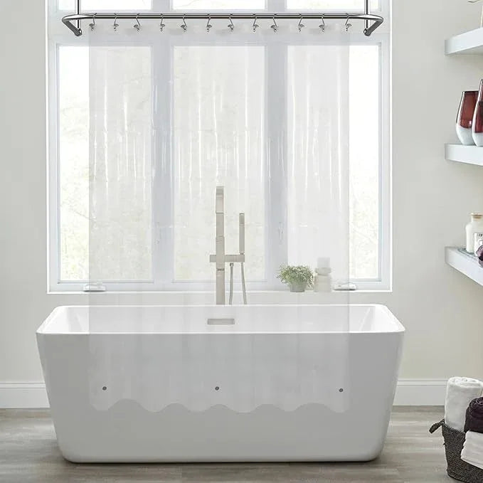 Mrs Awesome Clear Shower Curtain Liner with 3 Magnets, 72x72 Premium Flexible Sturdy Plastic Shower Curtain for Bathroom Lightweight, Waterproof, Clear - ModernBath