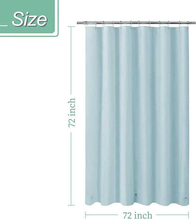 Mrs Awesome Light Blue Shower Curtain Liner with 3 Magnets, 72x72 Premium Flexible Sturdy Plastic Shower Curtain for Bathroom Lightweight & Waterproof, Light Blue - ModernBath