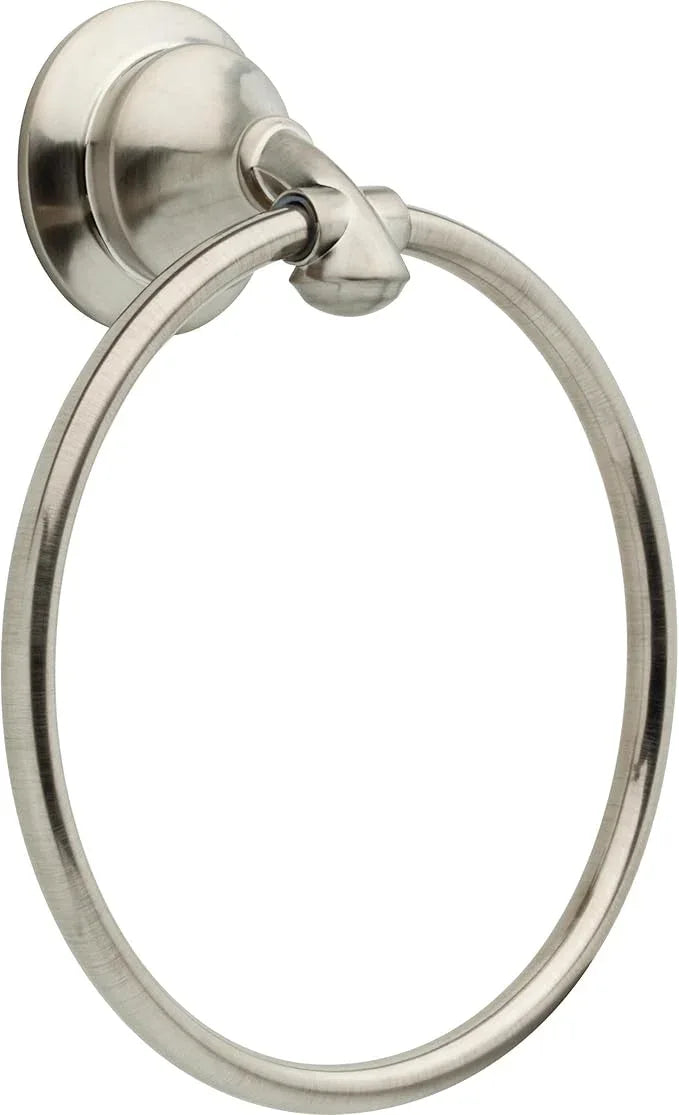 Delta Linden (1-Pack) Hand Towel Holder Brilliance Stainless Steel Towel Racks for Bathroom Wall Round Towel Ring Holder for Bath Towel Hanger for Kitchen, Bathroom Accessories 79446-SS - ModernBath