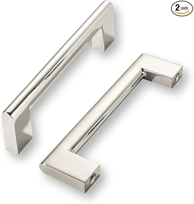 khtumeware 3-1/2 Inch Hole Center 2-Pack,Polished Nickel Heavy Duty Soild Cabinet Pulls,Kitchen Drawer Handle, Hardware for Bathroom, Drawer, Cabinet, Door Cabinet - ModernBath