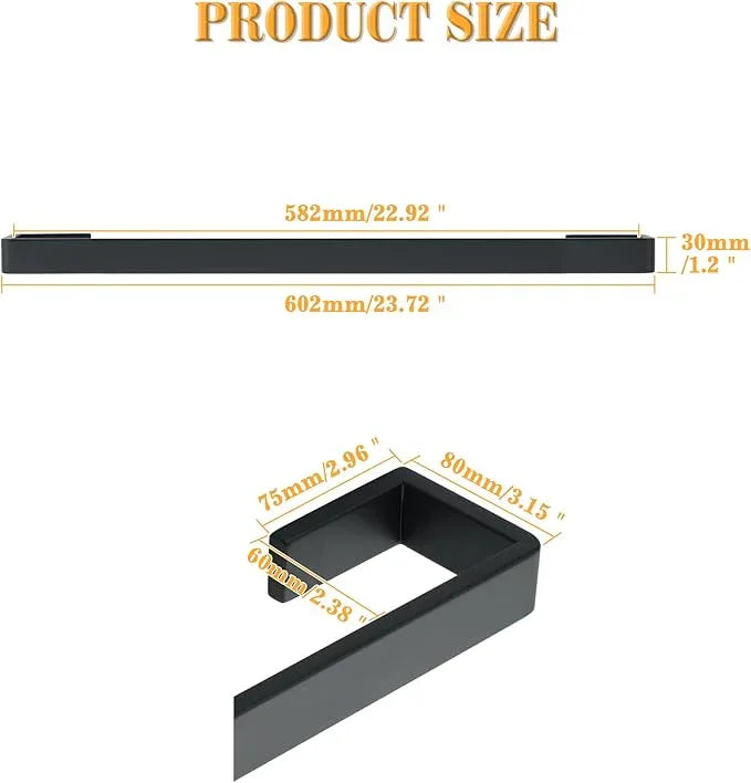 Alise 24'' Towel Bar for Bathroom,Black Towel Holder Towel Rack for Bathroom Wall Mount,SUS304 Stainless Steel Towel Rail Towel Hanger for Walls - ModernBath