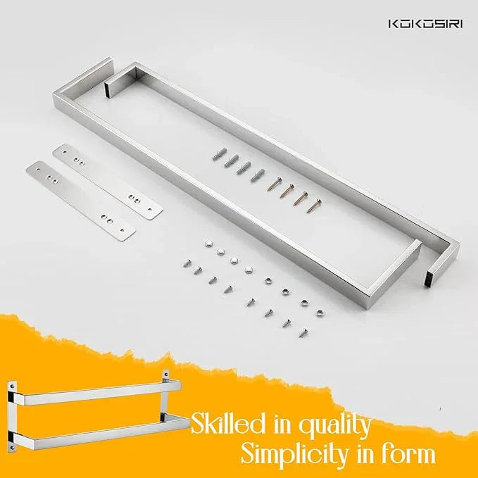 KOKOSIRI Towel Bars Bath Towel Holders 24 Inches Chrome Bathroom 2-Tiers Ladder Towel Rails Wall Mounted Towels Shelves Rack Polished Stainless Steel, B5008CH-L24 - ModernBath