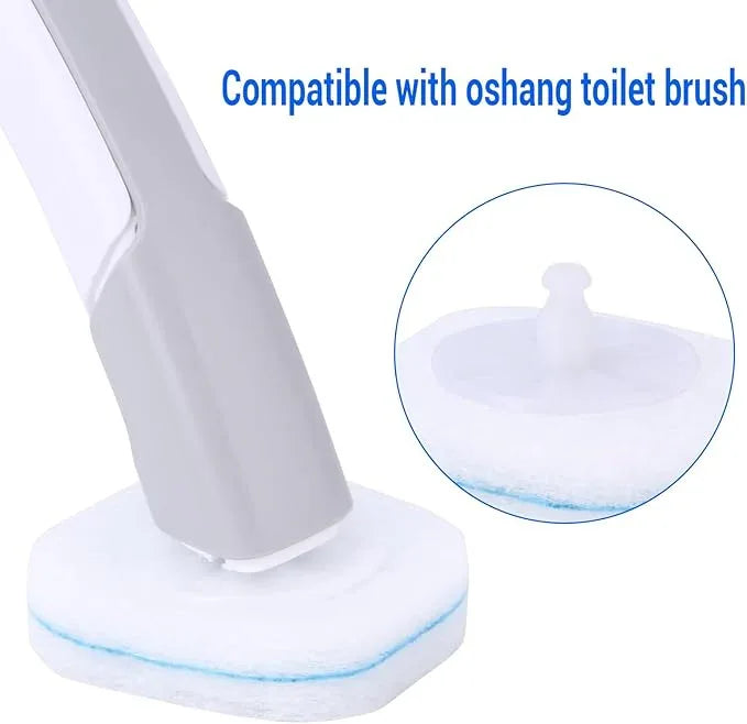 30 Count Disposable Toilet Brush Refills, Toilet Refill Pads Compatible with Oshang Toilet Brush, Bathroom Cleaning Heads - ModernBath