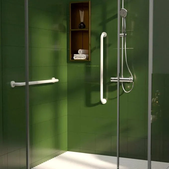 32 Inch Anti Slip Shower Grab Bar Oil Rubbed White 1.25" Diameter, Munzong Bathroom Grab Bar, Knurled Bathroom Balance Bar,Safety Hand Rail Support Handicap Elderly Senior Assist Bath Handle - ModernBath