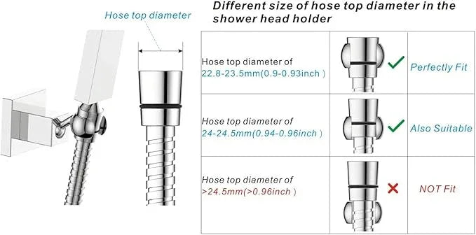 KANARY All Metal Square Handheld Shower Bracket Hand Held Shower Holder (Brushed Nickel) - ModernBath