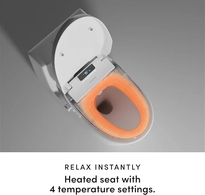 TUSHY Aura Luxury Electric Bidet Seat | Heated Toilet Seat with Temperature Control, Instant Adjustable Warm Water & Dryer for a Soothing Clean (Remote Control & Auto Open w/Soft Close Lid), Elongated - ModernBath