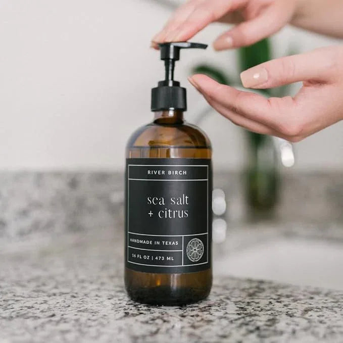 River Birch Sea Salt + Citrus Scented Natural Hand Soap Refill - Handmade Moisturizing Hand Wash Luxury Scented Hydrating Soap - Vegan and Non-Toxic - 32 Fl Oz - ModernBath