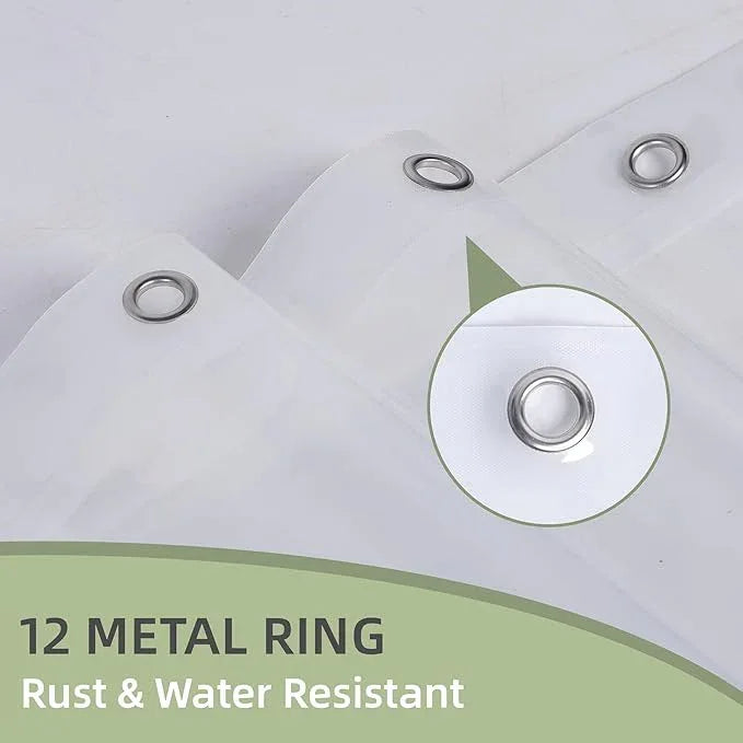 Poposa Shower Curtain Liner Clear- Premium PEVA Waterproof Shower Curtain with Rust-Proof Grommets, Standard Size Bathroom Shower Curtains, 72x72 Inches Lightweight - ModernBath