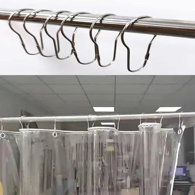 AHYCS Shower Curtain Hooks, Rust-Resistant Shower Hooks, Decorative Metal Shower Curtain Rings, Easy-to-Install Bathroom Curtain Hooks for Shower Curtain, Curtain Rods, Shower Curtain Liner (200 PCS) - ModernBath