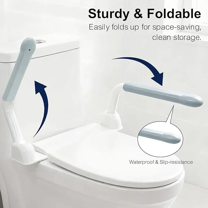 IJDD Toilet Safety Rails for Seniors with Flip-Up Armrests, Heavy Duty Toilet Support Rails with Rise-up Handle for Elderly, Disabled, Handicapped, Pregnant or Mobility Assistance, Fits Most Toilets - ModernBath