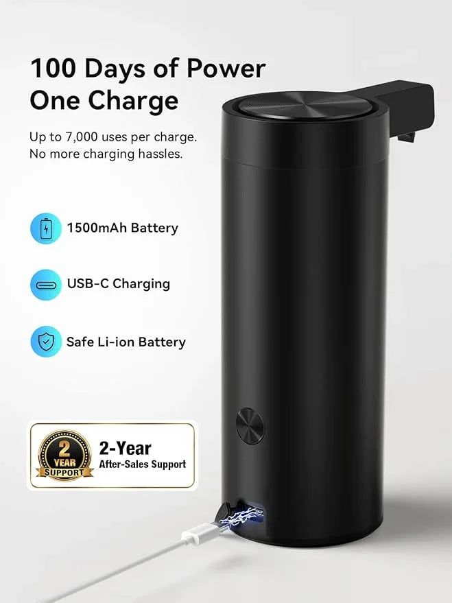 SUNLY Touchless Automatic Soap Dispenser – Clog-Free Pump, 0.2s Fast Sensor, USB-C Rechargeable, Smudge-Resistant Stainless Steel, for Kitchen & Bathroom Soap Dispenser, Black - ModernBath