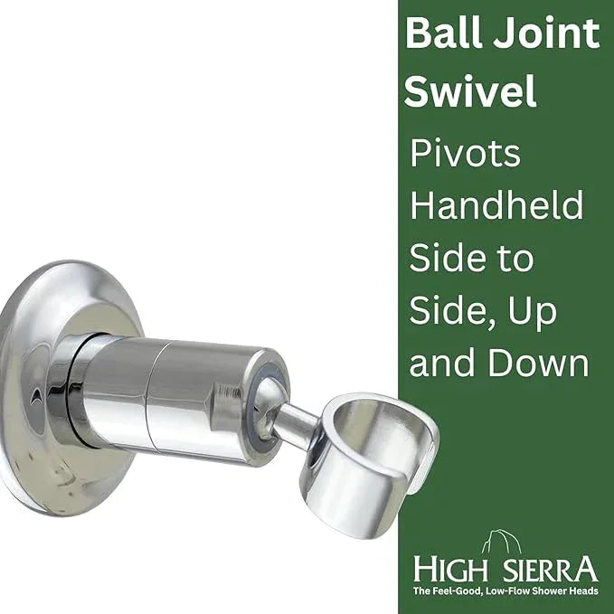 High Sierra® - Solid Metal Wall Mounted Holder for Handheld Shower Heads - Brushed Gold Finish - ModernBath