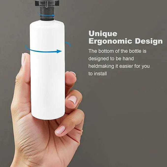 GZOII Soap Dispenser, Kitchen Sink Soap Dispenser Built in and Refill from The Top Design,Brushed Nickel ABS Head with 12 Ounce Bottle - ModernBath
