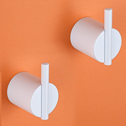 RANDOM Towel Hooks White Wall Hooks Individual Coat Hooks Stainless Steel Hand Towel Holder Modern Metal Robe Hook for Bathroom Kitchen Wall Mounted 2 Pack - ModernBath