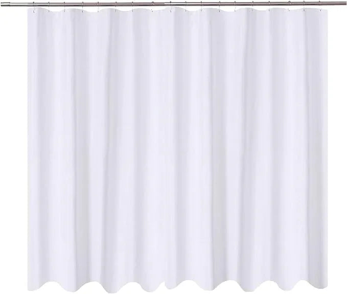 N&Y HOME Extra Wide Shower Curtain Liner Fabric 108 x 72 inches, Hotel Quality, Machine Washable, Water Repellent, White Spa Bathroom Curtains with Grommets, 108x72 - ModernBath