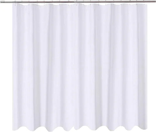 N&Y HOME Extra Wide Shower Curtain Liner Fabric 108 x 72 inches, Hotel Quality, Machine Washable, Water Repellent, White Spa Bathroom Curtains with Grommets, 108x72 - ModernBath