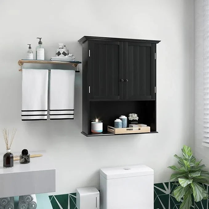 Giantex Medicine Cabinets, Wall Mounted Bathroom Cabinet with Adjustable Shelf, 2-Door, Bathroom Storage Cabinet Over The Toilet, Living Room, Kitchen, Laundry Room, Cupboard - ModernBath