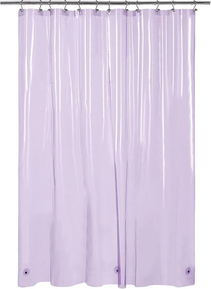 Barossa Design Clear Lavender Long Shower Curtain Liner 78" Height - 3 Magnets & Waterproof Lightweight PEVA Shower Liner for Bath Tub, PVC Free, Metal Grommets, Clear Lavender, 72x78 - ModernBath