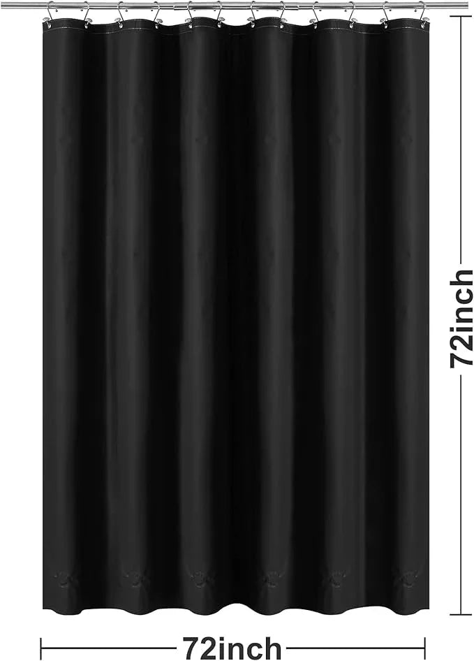 Barossa Design Black Shower Curtain Liner with 6 Magnets - Waterproof Heavy Duty PEVA Shower Liner for Bathroom, 72" x 72" Standard Size, PVC Free, Metal Grommets - Black, 72x72 - ModernBath