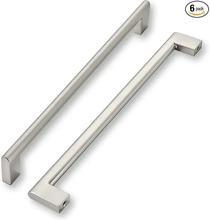khtumeware 10 Inch Hole Center 6 Pack,Brushed Nickel Cabinet Pulls Heavy Duty Solid Satin Nickel Kitchen Drawer Handle Antique Cabinet Hardware for Bathroom, Drawer, Cabinet - ModernBath