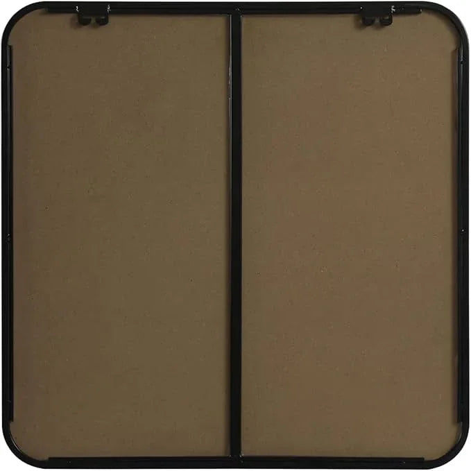 ARS Concepts Aura, Soft Corner Metal Square Mirror 24X24 Inch in, Modern, Black - ModernBath