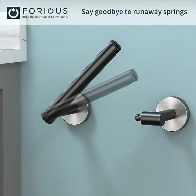 FORIOUS Toilet Paper Holder Wall Mount, Stainless Steel Rustproof Double Post Pivoting Tissue Roll Holder for Bathroom, Cmmercial Toilet Paper Dispenser, Matte Black & Stainless Steel - ModernBath