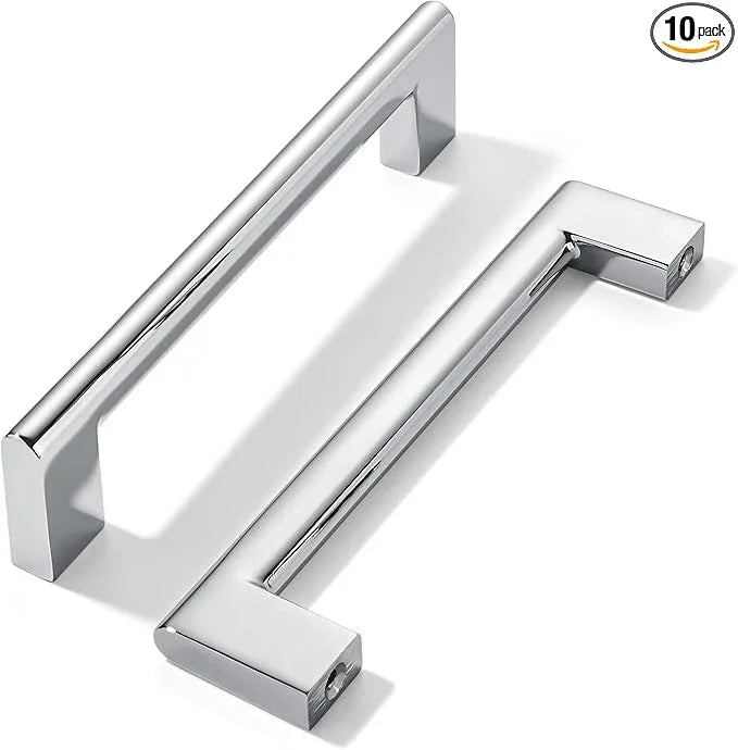 khtumeware 5 Inch Hole Center 10 Pack Polished Chrome Cabinet Pulls Heavy Duty Solid Kitchen Drawer Handle, Hardware for Bathroom, Drawer, Cabinet, Door Cabinet - ModernBath