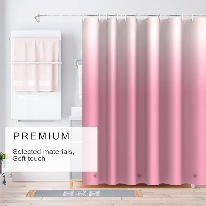 TIKABC Shower Curtain Liner, 4G PEVA Shower Liner, Plastic Waterproof Shower Curtains, with Grommet Holes and 3 Magnetic Weights(Gradient Pink) - ModernBath