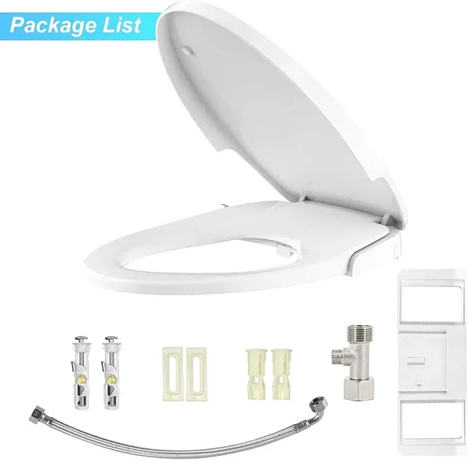 Bidet Seat Elongated with Dual Nozzle, Non Electric Bidet Attachment for Toilet, Adjustable Water Pressure Wash for Personal Care and Bathroom Upgrade, Easy DIY Install PP Toilet Seat - ModernBath