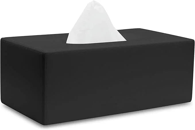 Yew Design Matte Black Tissue Box Cover Rectangular, Facial Tissue Dispenser for Bathroom, Kitchen, Bedroom, Office, Hotel, Restaurant, Countertop, Nightstand, Car, and Desk - ModernBath