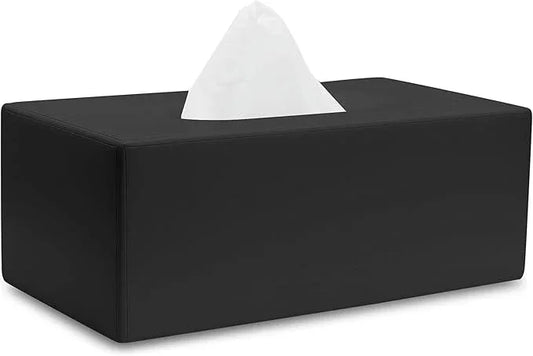 Yew Design Matte Black Tissue Box Cover Rectangular, Facial Tissue Dispenser for Bathroom, Kitchen, Bedroom, Office, Hotel, Restaurant, Countertop, Nightstand, Car, and Desk - ModernBath