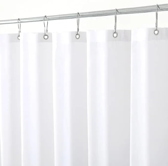 Biscaynebay Extra Long Fabric Shower Curtain Liners 72 Inch Width by 84 Inch Length, White Water Resistant Bathroom Curtains, Rust Resistant Grommets Top Weighted Bottom Machine Washable - ModernBath