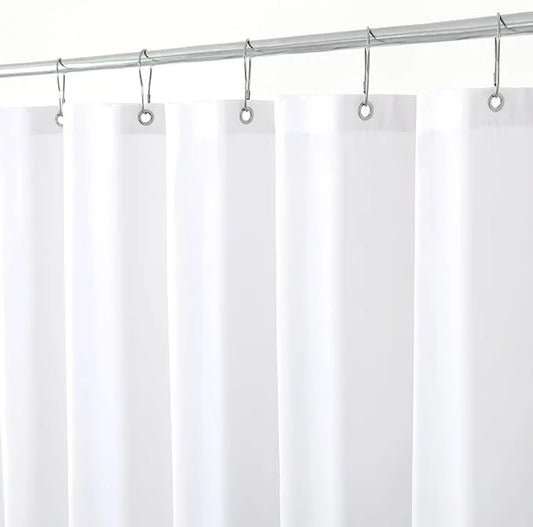 Biscaynebay Hotel Quality Fabric Shower Curtain Liners 72" X 72", White Water Resistant Bathroom Curtains Rust Resistant Grommets Weighted Bottom Hem Machine Washable - ModernBath