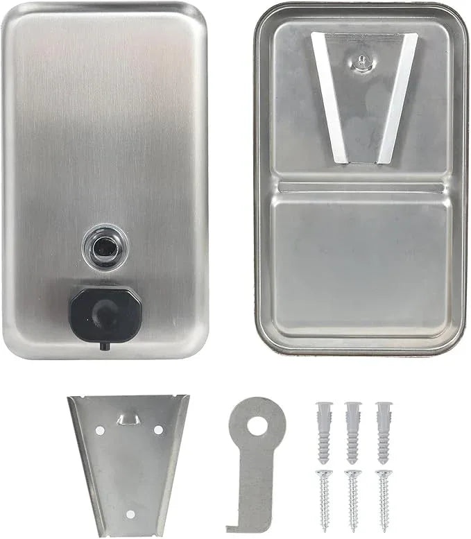 Stardrix Heavy Duty Stainless Steel Wall Mount Soap Dispenser, 1100ml/37oz, with Corrosion Proof Lining and Anti-Leak Pump for Commercial & Home Bathroom Kitchen(Vertical) - ModernBath