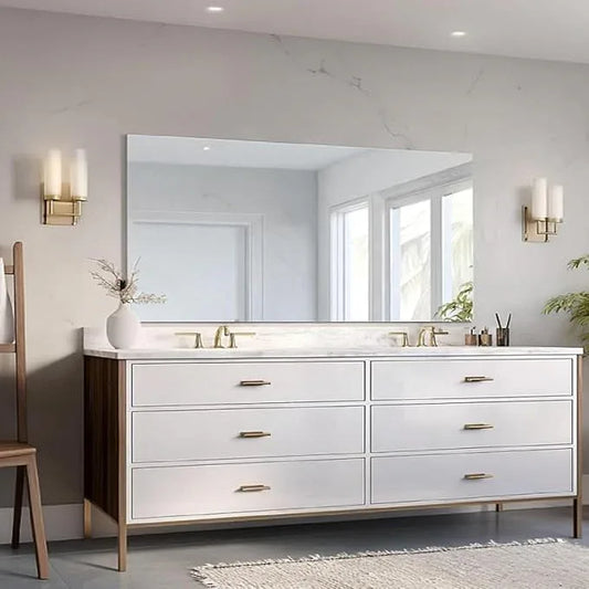 KOCUUY Large Frameless Mirror, 60x30 Inch Rectangle Bathroom Vanity Mirror for Over Sink, Upgraded Shatterproof Unframed Design for Bedroom, Living Room, Entryway - ModernBath