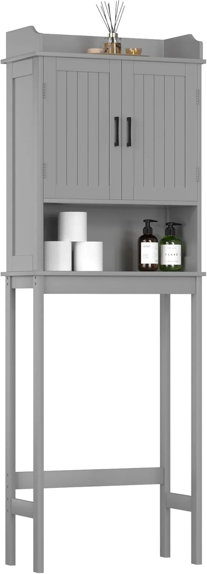 VEIKOU Over The Toilet Rack for Bathroom, Freestanding Over The Toilet Storage, Bathroom Cabinet Over Toilet w/Adjustable Shelf & Storage Rack, Grey - ModernBath