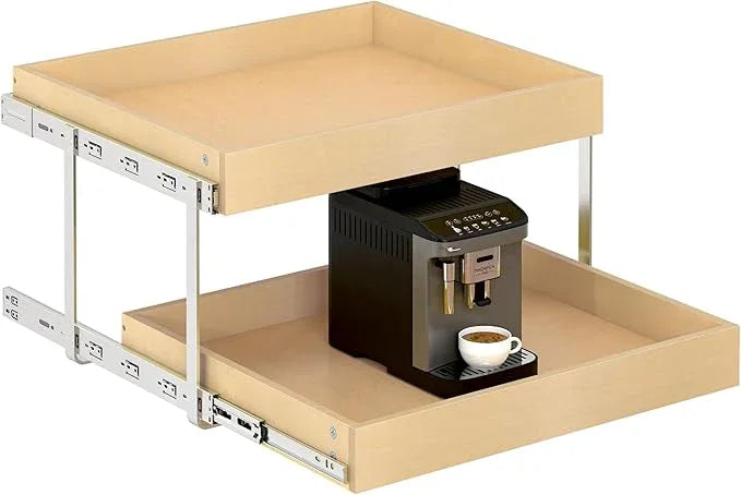 WelFurGeer 2-Tier Pull Out Cabinet Organizer with Soft Close Slides, Pull Out Drawers for Cabinets, Heavy-Duty Slide Out Drawers for Kitchen Cabinets, Under Sink, Pantry & Bathroom - ModernBath