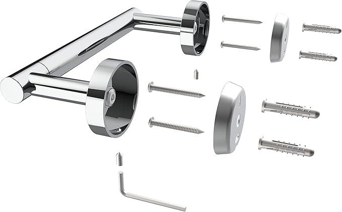 Polished Finish Toilet Paper Holder SUS304 Stainless Steel Double Post Pivoting Toilet Paper Roll Holder Wall Mounted Toilet Tissue Holder for Commercial Bathroom RV - ModernBath