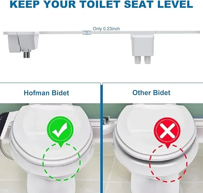 Bidet Attachment for Toilet, Non-Electric Bidet Self-Cleaning Dual Nozzle (Feminine/Rear Wash), Cold Water Bidets Sprayer for Existing Toilets Cover with Adjustable Pressure, Easy to Install, White - ModernBath