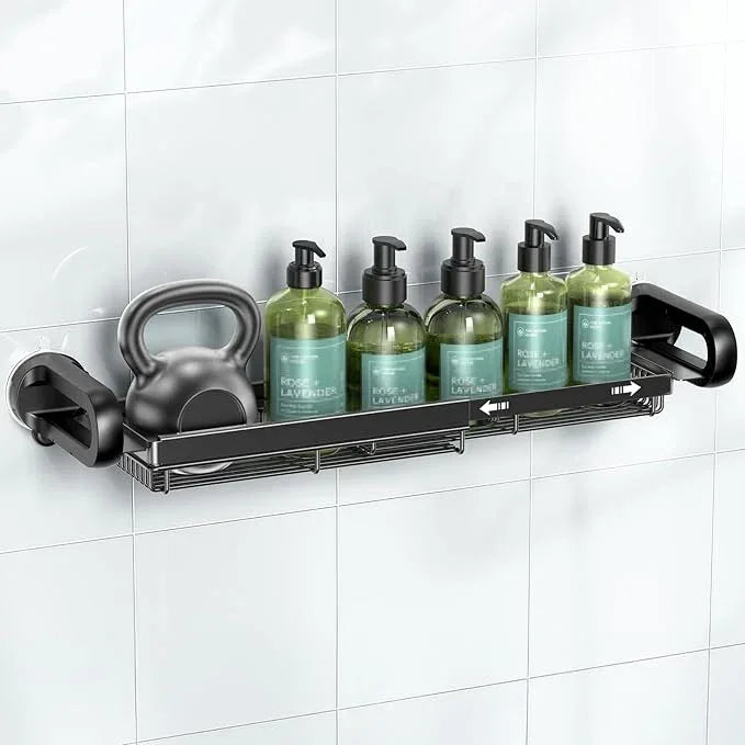 JOTPE Shower Caddy Suction Cup, Expandable Suction Shower Shelf with Large Capacity, Heavy Duty Shower Organizer Powerful Max Hold 22lbs, Removable Waterproof Metal Basket for Bathroom Kitchen Storage - ModernBath