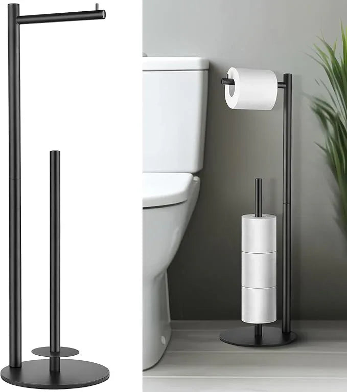 Toilet Paper Holder Stand, Toilet Paper Storage Standing, Standing Toilet Paper Stand, Standing Toilets Paper Holder with Storage, Bathroom ToiletPaper Roll Stand - ModernBath