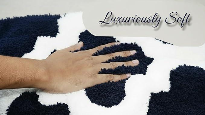 C23 Luxury Bathroom Rugs, Bath Mat - 20"x32" & 16"x24", 2200 GSM Tufted Cotton Bathroom Mat, Ultra-Absorbent Quick Dry Heavyweight Non-Slip Bathmat, Thick Soft Plush Machine Washable Bath Rug - 2 Pack - ModernBath