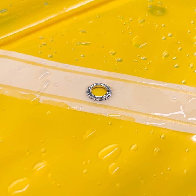 Barossa Design Clear Yellow Shower Curtain Liner - Premium PEVA Shower Liner with 3 Magnets & Metal Grommets, Waterproof Lightweight Standard Size Curtains for Bathroom - Translucent Yellow - ModernBath