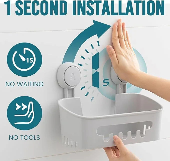 TAILI Shower Caddy Suction Cup, Heavy Duty Bathroom Organizer, Removable Shelves for Inside Shower, Shampoo, Waterproof Suction Plastic Storage for Bathroom Accessories Holder, Gray - ModernBath